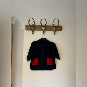 Zara sweater with oversized pockets and buttons.